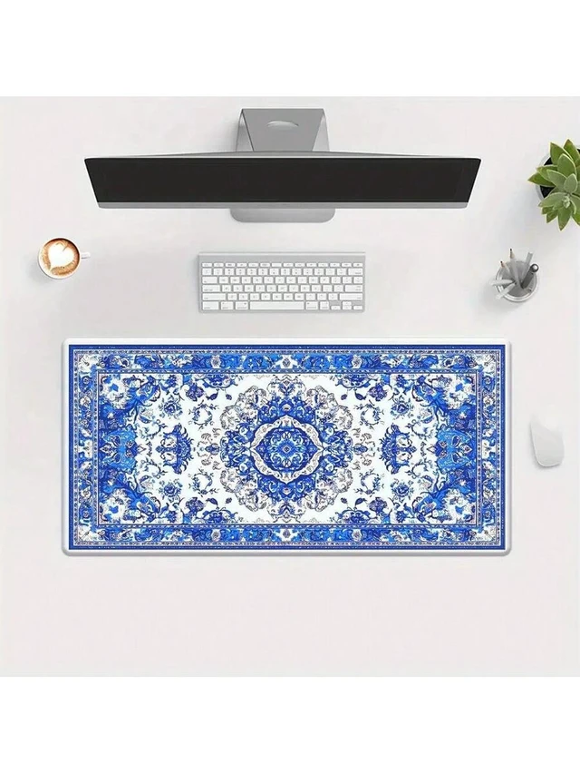 Alt view image 2 of 7 - Bks XXL Bohemian Pattern Mouse Pad, High-Definition Printed Rubber Desktop Mat for Gaming PC Office Desk