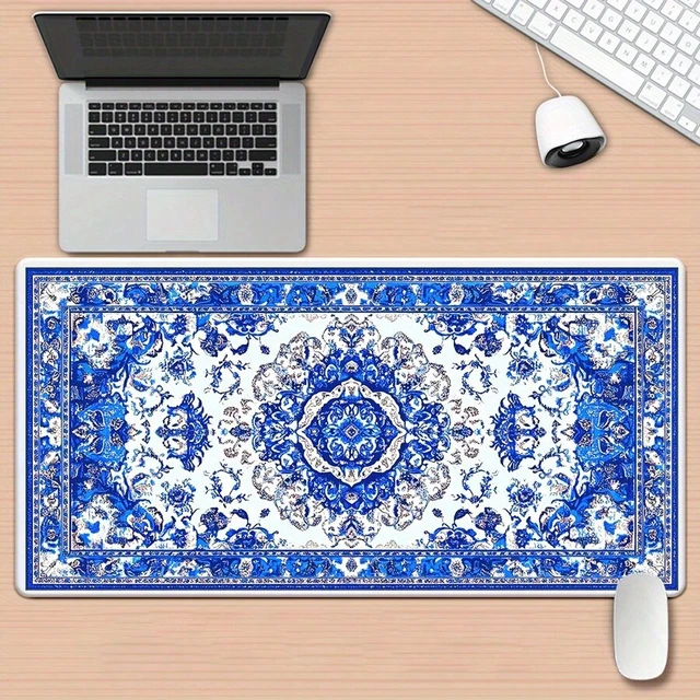 Alt view image 3 of 7 - Bks XXL Bohemian Pattern Mouse Pad, High-Definition Printed Rubber Desktop Mat for Gaming PC Office Desk