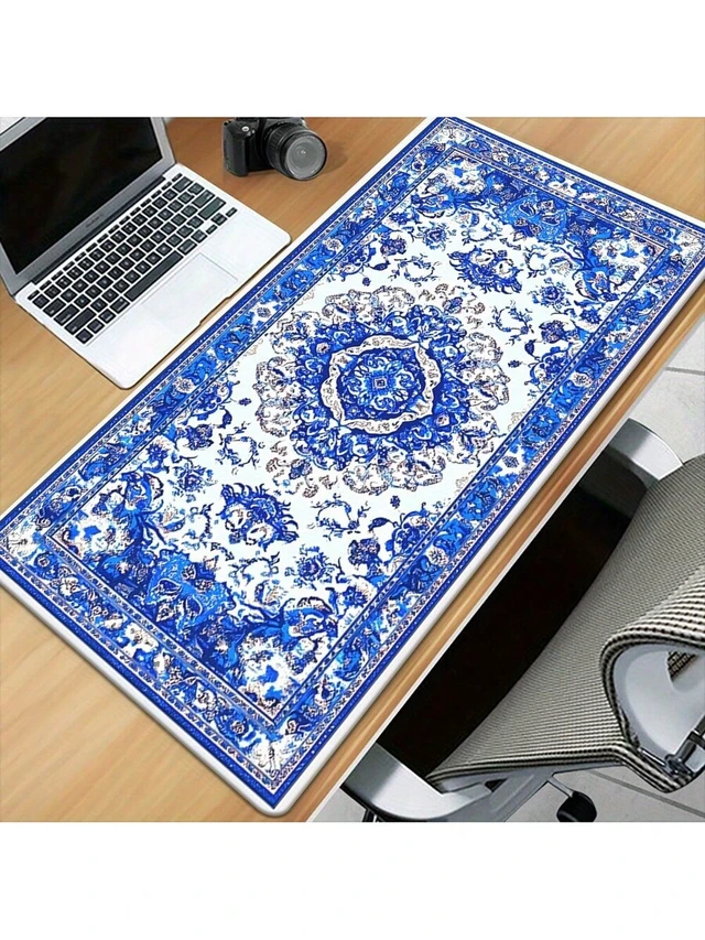 Alt view image 4 of 7 - Bks XXL Bohemian Pattern Mouse Pad, High-Definition Printed Rubber Desktop Mat for Gaming PC Office Desk