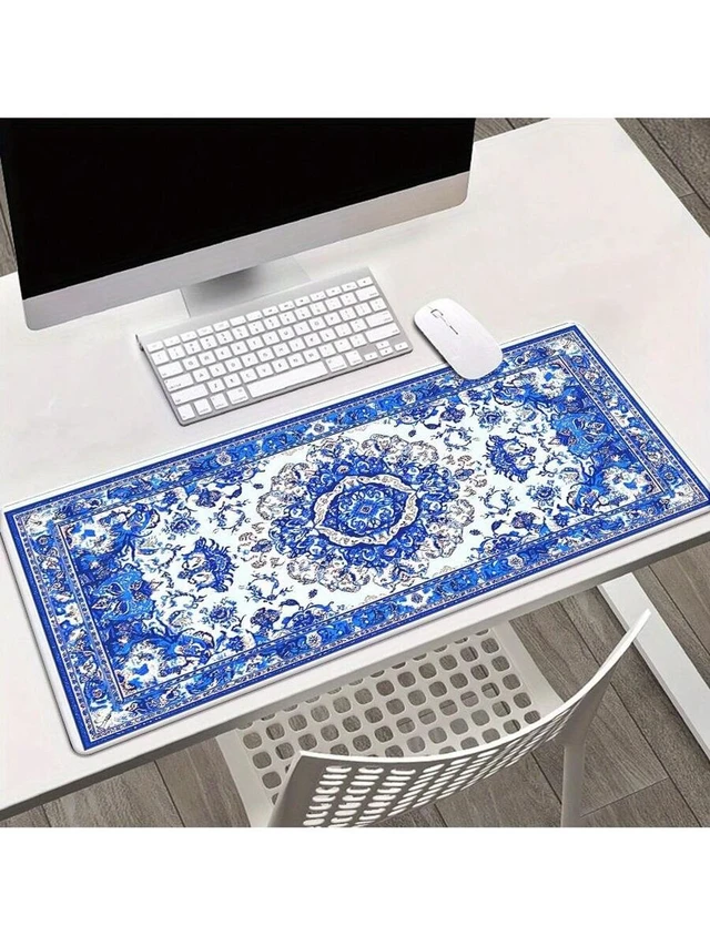 Alt view image 6 of 7 - Bks XXL Bohemian Pattern Mouse Pad, High-Definition Printed Rubber Desktop Mat for Gaming PC Office Desk