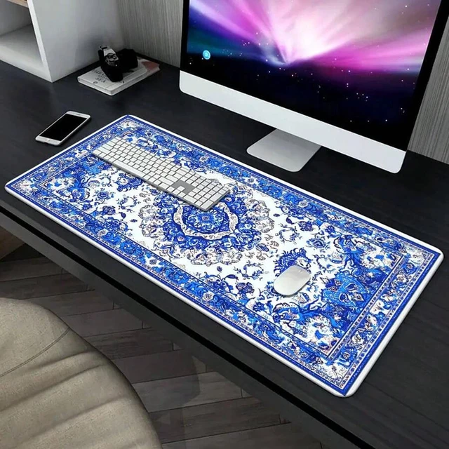 Alt view image 7 of 7 - Bks XXL Bohemian Pattern Mouse Pad, High-Definition Printed Rubber Desktop Mat for Gaming PC Office Desk
