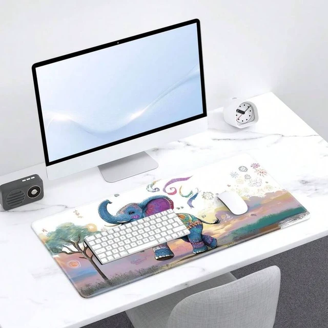 Alt view image 2 of 6 - Bks Extended Large Desk Pad, Colorful Elephant Design Gaming Mouse Mat for Laptop and Keyboard Office Supplies