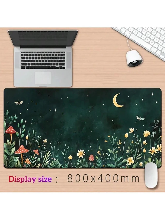 Alt view image 6 of 7 - Bks Bohemian Flower Mouse Pad Green Rubber Desk Mat Non-Slip Gaming Office Accessory for PC Laptop Keyboard Desktop
