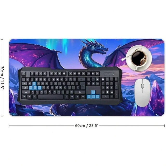 Alt view image 3 of 7 - Bks Large Gaming Mouse Pad 12x24 Inch Extended Desk Mat Non-Slip Rubber Base Waterproof Microfiber Surface for Office Home Gamer