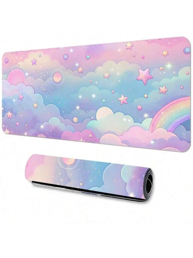 Alt view image 2 of 5 - Bks Large Gaming Mouse Pad, 80x30cm Desk Mat, Anti-Slip Rubber Base, Thickened Surface, Precise Control for Keyboard and Mouse