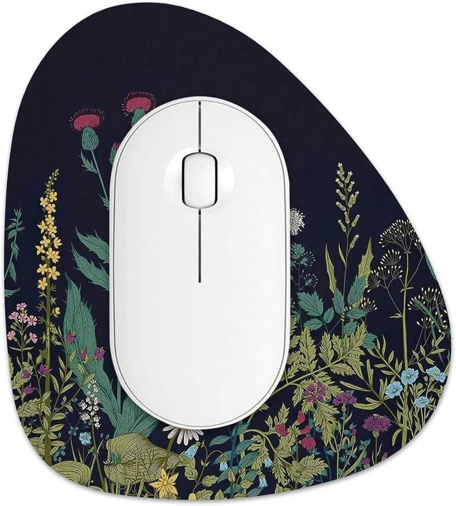 Main image of Bks Mini Mouse Pad 6 X 7 Inch, Irregular Shape With Non-Slip Rubber Base, Waterproof Compact Mat For Laptop Wireless Mouse Keyboard Home Office Travel