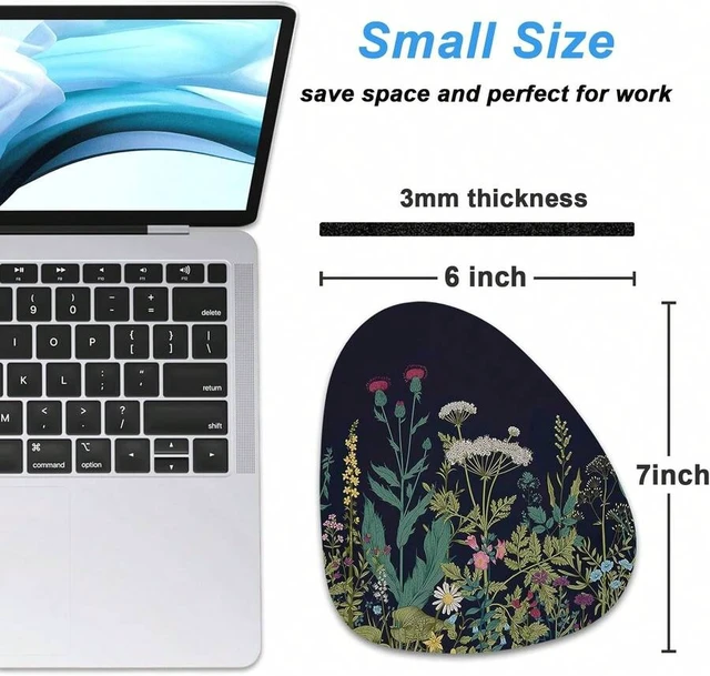 Alt view image 2 of 7 - Bks Mini Mouse Pad 6 X 7 Inch, Irregular Shape With Non-Slip Rubber Base, Waterproof Compact Mat For Laptop Wireless Mouse Keyboard Home Office Travel