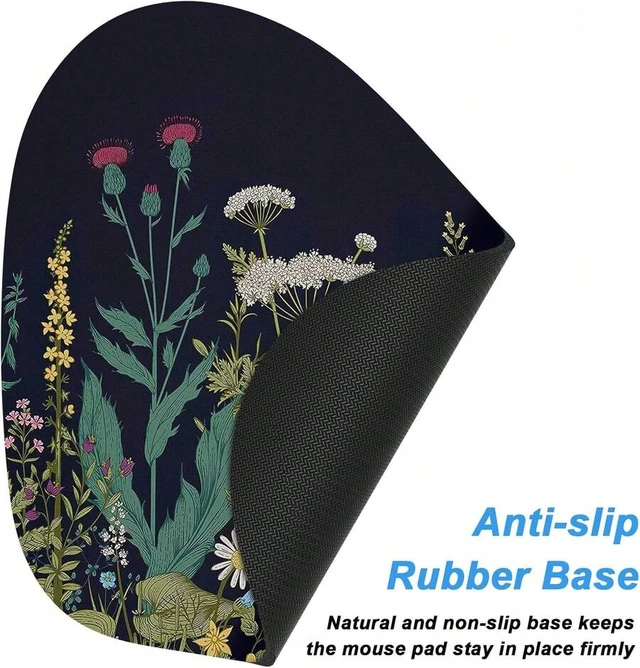 Alt view image 6 of 7 - Bks Mini Mouse Pad 6 X 7 Inch, Irregular Shape With Non-Slip Rubber Base, Waterproof Compact Mat For Laptop Wireless Mouse Keyboard Home Office Travel
