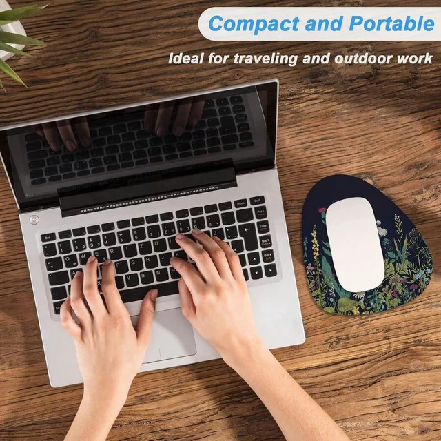 Alt view image 7 of 7 - Bks Mini Mouse Pad 6 X 7 Inch, Irregular Shape With Non-Slip Rubber Base, Waterproof Compact Mat For Laptop Wireless Mouse Keyboard Home Office Travel