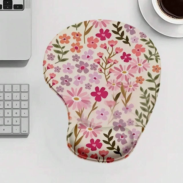 Alt view image 3 of 7 - Bks Desk Mat Ergonomic Wrist Rest Mouse Pad Silicone Nordic Style Floral Grass Green Leaves Office Desktop Decoration Gift