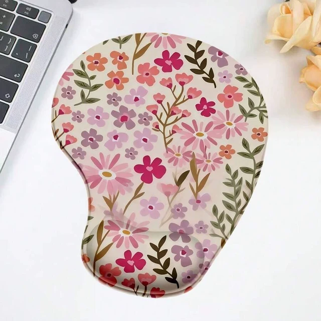Alt view image 5 of 7 - Bks Desk Mat Ergonomic Wrist Rest Mouse Pad Silicone Nordic Style Floral Grass Green Leaves Office Desktop Decoration Gift