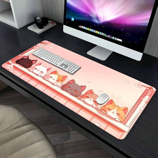 Alt view image 3 of 7 - Bks Anime Cat Mouse Pad Silicone Non-Slip Desktop Mat Gaming Keyboard Accessory Office Computer PC Gamer Laptop Mat Cute Design