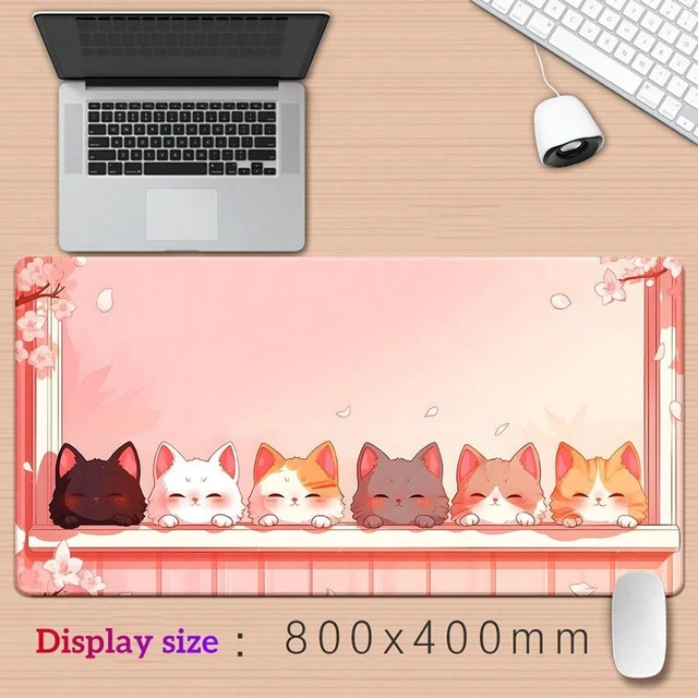 Alt view image 6 of 7 - Bks Anime Cat Mouse Pad Silicone Non-Slip Desktop Mat Gaming Keyboard Accessory Office Computer PC Gamer Laptop Mat Cute Design