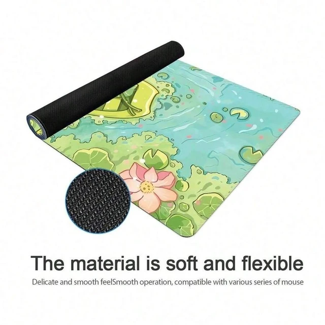 Alt view image 4 of 5 - Bks Large Cartoon Rabbit Mouse Pad, 31.5x11.8 Inch Desk Mat, Rubber Base, Anti-Slip, Washable Surface, Gaming Office Laptop Keyboard