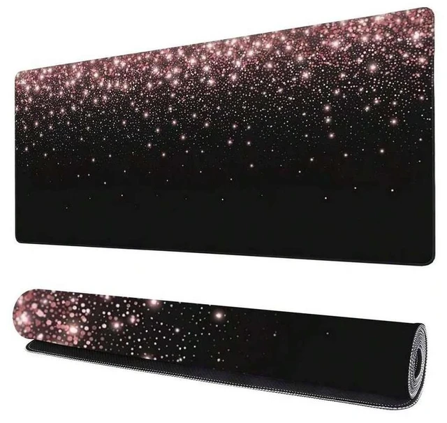 Main image of Bks Rose Gold Glitter Gaming Mouse Pad XXL Large Desk Mat With Stitched Edges Waterproof Non-Slip For Laptop Keyboard Computer