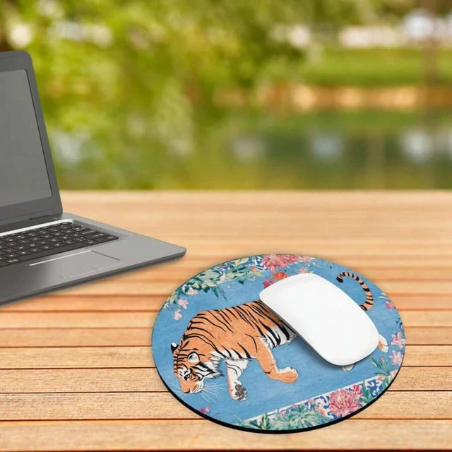 Alt view image 5 of 7 - Bks Vintage Tiger Floral Desk Mat, Cottagecore Office And Gaming Desk Accessories, Aesthetic Keyboard Mouse Pad, Gifts For Her, Girl Gamer