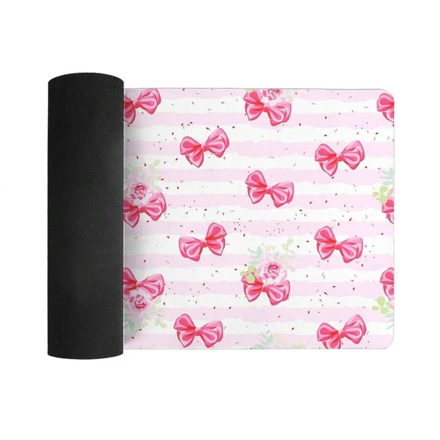 Alt view image 5 of 6 - Bks Extended XL Mouse Pad Striped Pink Bow Non-Slip Gaming Desk Mat Keyboard Pad For Computer Laptop