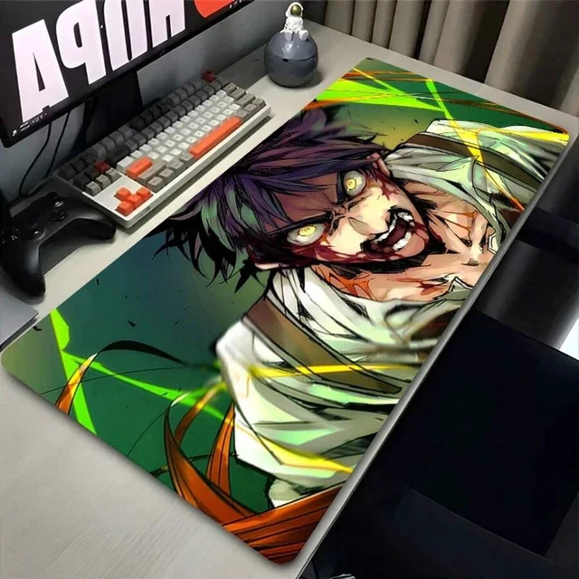 Alt view image 5 of 7 - Bks 11.81x27.56in Anime Eren Yeager Mouse Pad Gaming Desk Mat Anti-Slip Waterproof Rubber Surface for Laptop PC