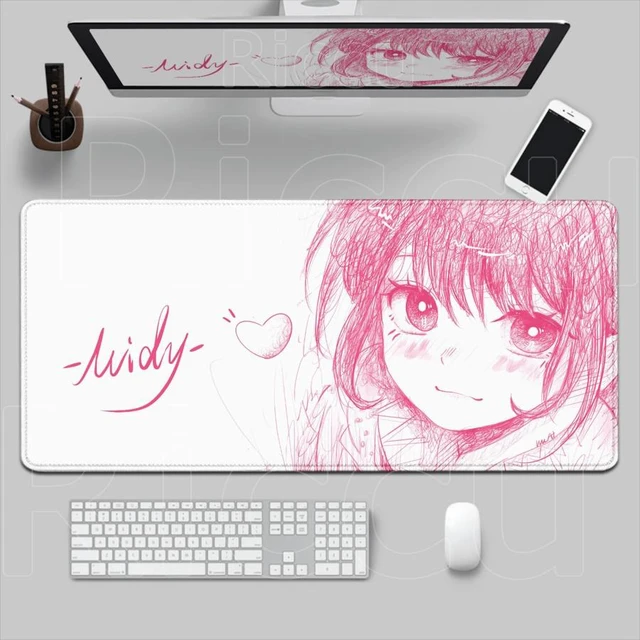Main image of Bks Large Pink Gaming Mouse Pad for PC Computer Office Desk Non-Slip Rubber Base Polyester Surface with Precision Locking Edges