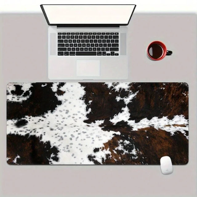 Main image of Bks Extra Large Cow Print Mouse Pad, 23.6x13.8 Inch Gaming Desk Mat with Rubber Base for Home Office