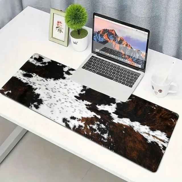 Alt view image 3 of 5 - Bks Extra Large Cow Print Mouse Pad, 23.6x13.8 Inch Gaming Desk Mat with Rubber Base for Home Office