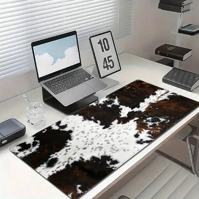 Alt view image 4 of 5 - Bks Extra Large Cow Print Mouse Pad, 23.6x13.8 Inch Gaming Desk Mat with Rubber Base for Home Office