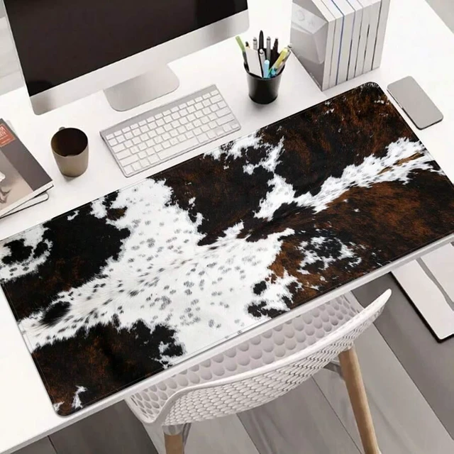 Alt view image 5 of 5 - Bks Extra Large Cow Print Mouse Pad, 23.6x13.8 Inch Gaming Desk Mat with Rubber Base for Home Office