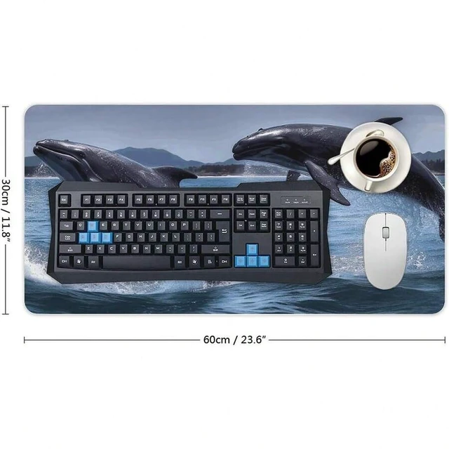 Alt view image 3 of 7 - Bks Large Waterproof Desk Pad Mouse Mat Non-Slip Rubber Office Computer Keyboard Protector for Work Home Decor 12 x 24 Inch