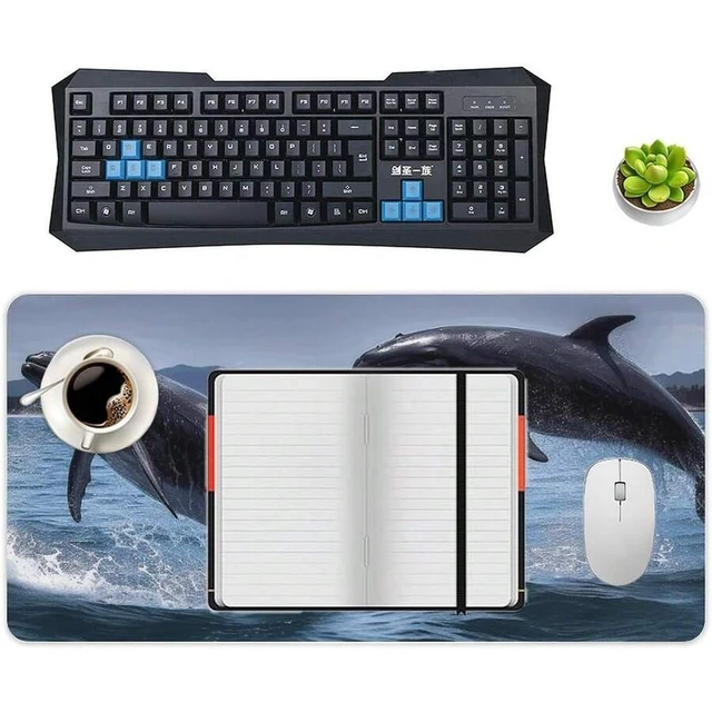 Alt view image 5 of 7 - Bks Large Waterproof Desk Pad Mouse Mat Non-Slip Rubber Office Computer Keyboard Protector for Work Home Decor 12 x 24 Inch