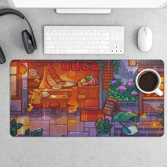 Main image of Bks XL Gaming Mouse Pad 11.81x27.56in Ramen Shop Design Non-Slip Desk Mat for Office and Home