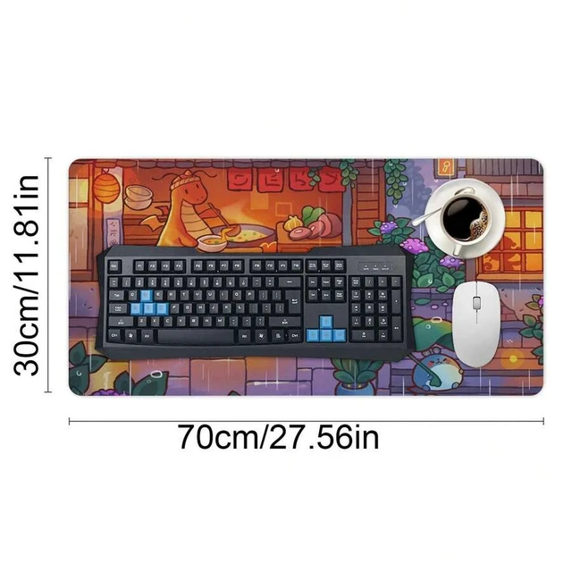 Alt view image 4 of 6 - Bks XL Gaming Mouse Pad 11.81x27.56in Ramen Shop Design Non-Slip Desk Mat for Office and Home