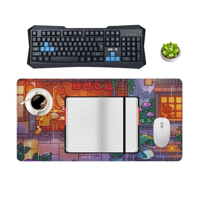 Alt view image 6 of 6 - Bks XL Gaming Mouse Pad 11.81x27.56in Ramen Shop Design Non-Slip Desk Mat for Office and Home