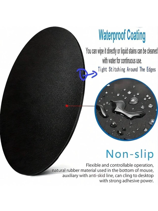 Alt view image 7 of 7 - Bks Mini Round Mouse Pad Non-Slip Rubber Base Small Travel Size For Laptop Office Home Study Gaming