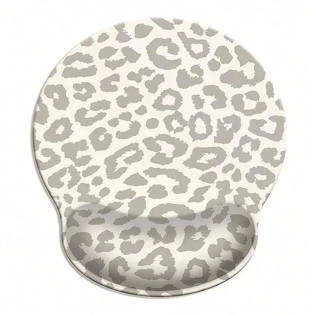 Main image of Bks Ergonomic Mouse Pad Leopard Print Design 25x23cm Non-Slip Surface for Office Home Desk Computer Accessories