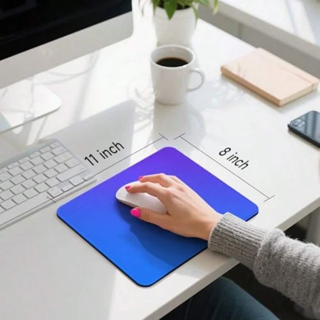 Alt view image 7 of 7 - Bks Blue Purple Gradient Mouse Pad with Stitched Edges 10.2 x 8.3 Inch Smooth Washable Mat Non-Slip Base for Laptop Computer Office
