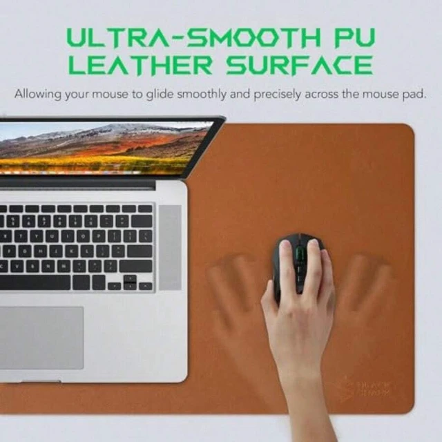 Alt view image 5 of 7 - Bks Non-Slip Desk Mat Gaming Mouse Pad 23.6 X 13.7 Waterproof PU Leather Easy Clean Office Home Desktop Protector