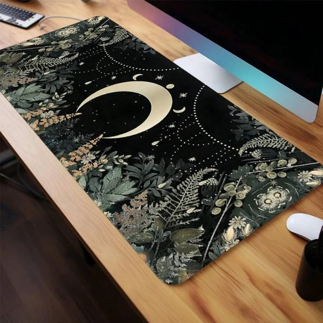 Alt view image 2 of 4 - Bks Large Extended Gaming Mouse Pad with Moon Forest Design, Non-Slip Rubber Base, Stitched Edges for Home Office Desk