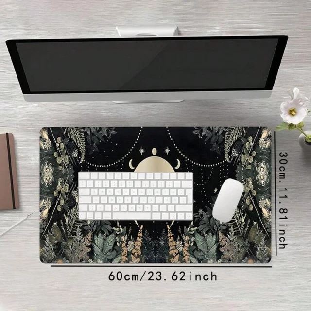 Alt view image 4 of 4 - Bks Large Extended Gaming Mouse Pad with Moon Forest Design, Non-Slip Rubber Base, Stitched Edges for Home Office Desk