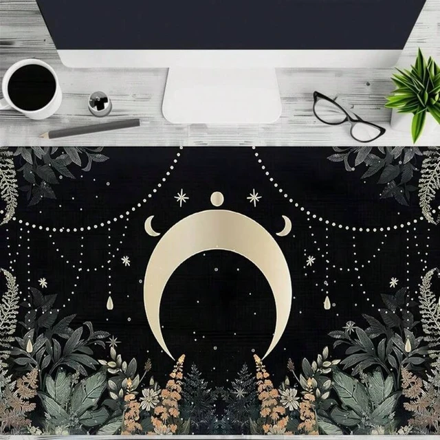 Alt view image 3 of 4 - Bks Large Extended Gaming Mouse Pad with Moon Forest Design, Non-Slip Rubber Base, Stitched Edges for Home Office Desk
