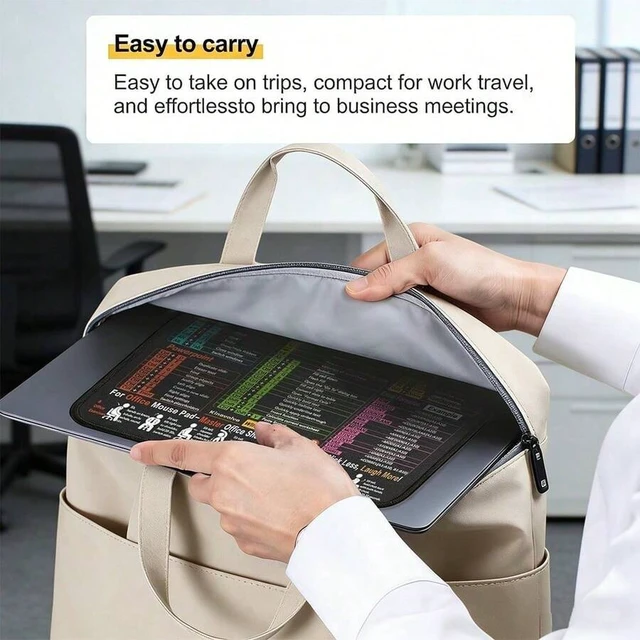 Alt view image 6 of 6 - Bks Excel Shortcut Mouse Pad 11.8x9.8 Inch Waterproof Non-Slip Office Gaming Desk Mat Stitched Edges