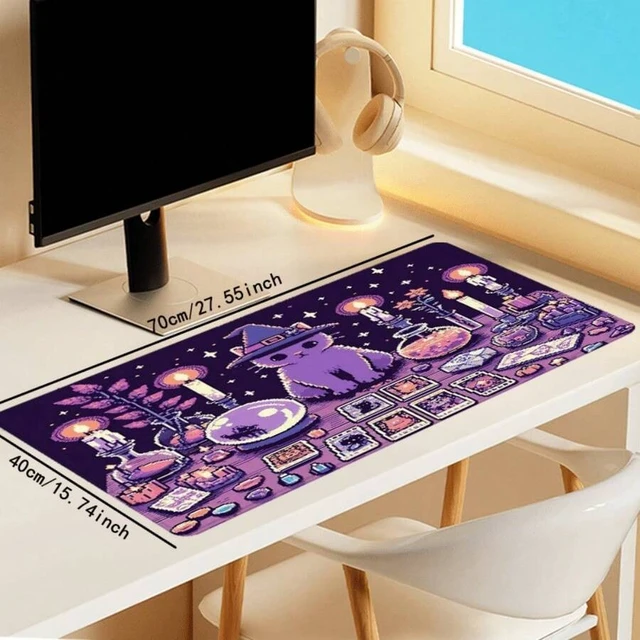 Alt view image 3 of 7 - Bks Purple Witchcraft Wizard Tarot Card Mouse Pad Large Desk Mat Non-Slip Rubber Base for Office Home PC Tablet Mobile