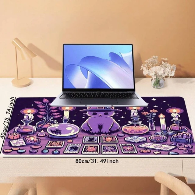 Alt view image 5 of 7 - Bks Purple Witchcraft Wizard Tarot Card Mouse Pad Large Desk Mat Non-Slip Rubber Base for Office Home PC Tablet Mobile