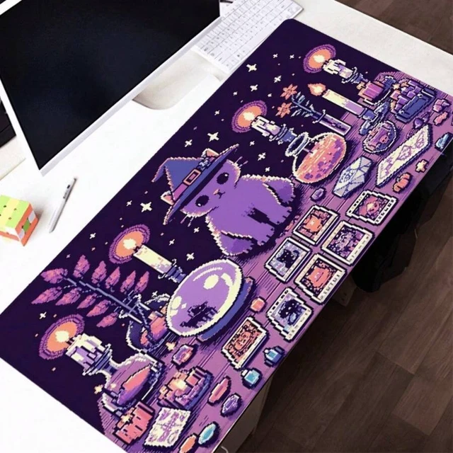 Alt view image 7 of 7 - Bks Purple Witchcraft Wizard Tarot Card Mouse Pad Large Desk Mat Non-Slip Rubber Base for Office Home PC Tablet Mobile