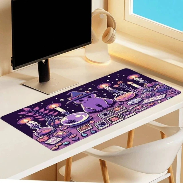 Alt view image 6 of 7 - Bks Purple Witchcraft Wizard Tarot Card Mouse Pad Large Desk Mat Non-Slip Rubber Base for Office Home PC Tablet Mobile