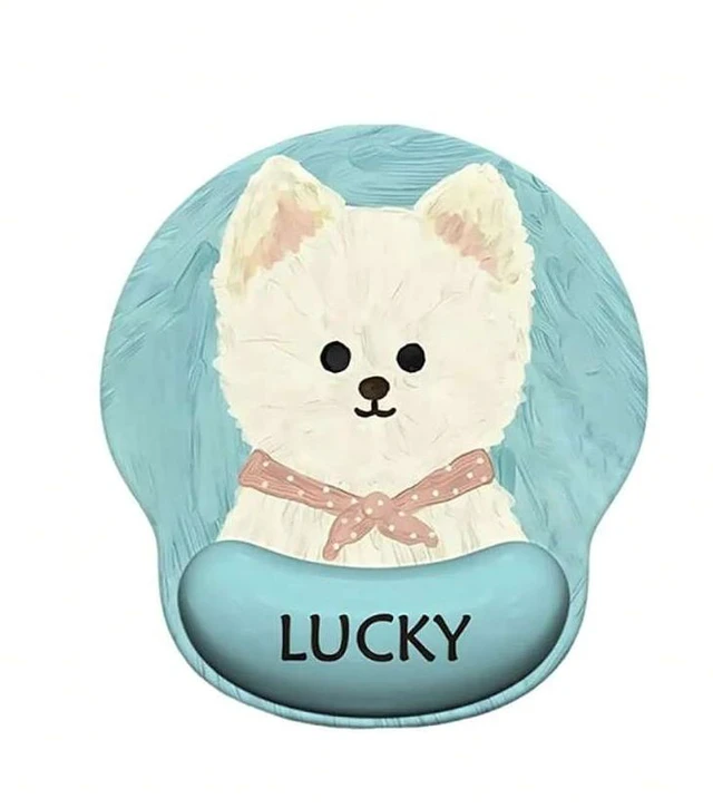 Alt view image 2 of 7 - Bks Portable Cartoon Mouse Pad With Wrist Rest Rubber Printing Puppy Mouse Pad Cute Soft Gaming Mousepads Desktop Setup