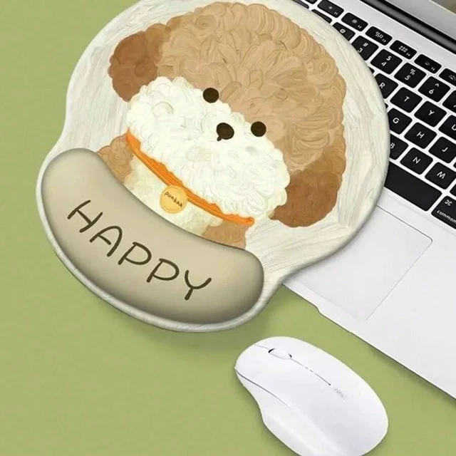 Alt view image 4 of 7 - Bks Portable Cartoon Mouse Pad With Wrist Rest Rubber Printing Puppy Mouse Pad Cute Soft Gaming Mousepads Desktop Setup