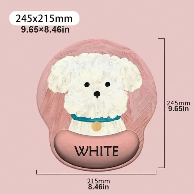 Alt view image 7 of 7 - Bks Portable Cartoon Mouse Pad With Wrist Rest Rubber Printing Puppy Mouse Pad Cute Soft Gaming Mousepads Desktop Setup