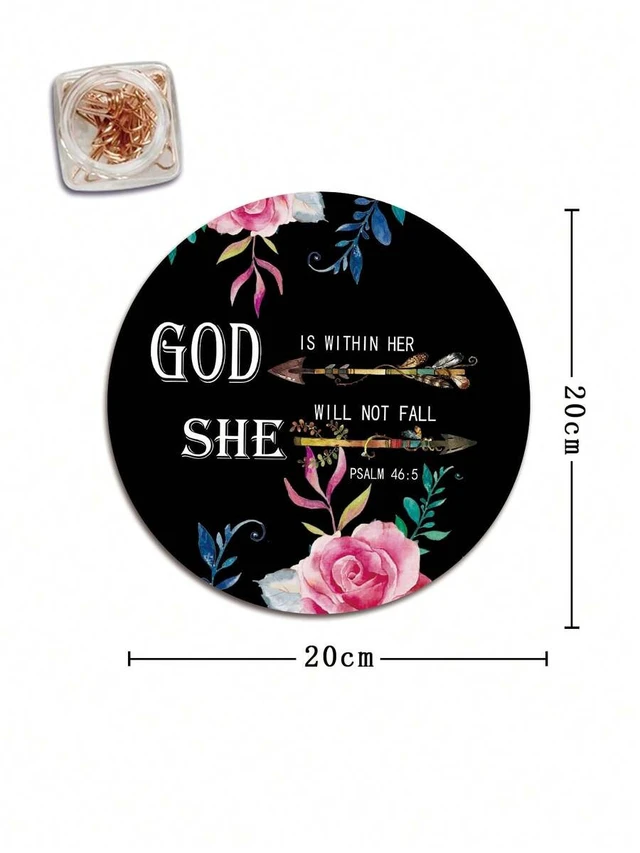 Alt view image 3 of 3 - Bks Round Rubber Mouse Pad With Flower Pattern, 20cm Diameter, Suitable For Gaming And Office