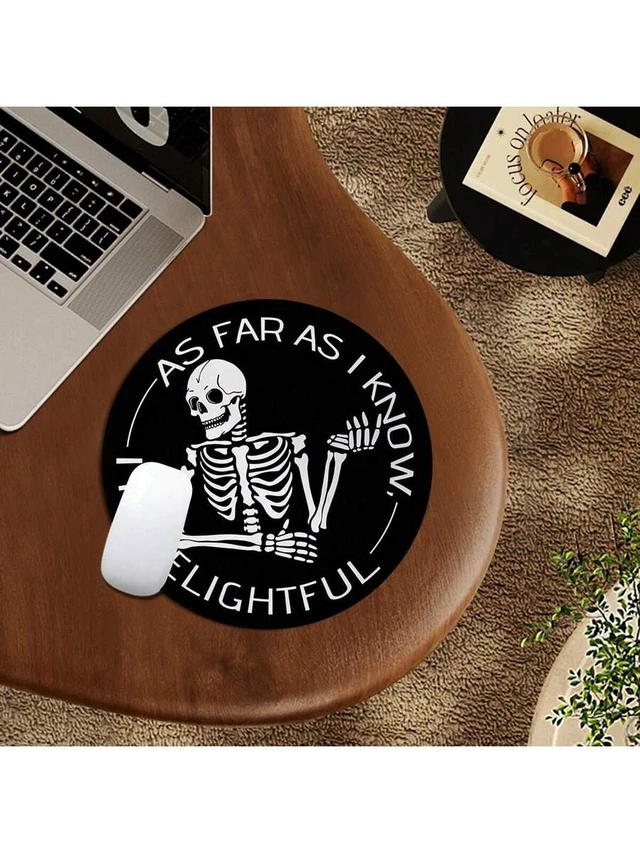 Alt view image 3 of 6 - Bks Round Mouse Pad Mini Portable Travel Non-Slip Rubber Base Office Home Study Gaming 7.87 Inch