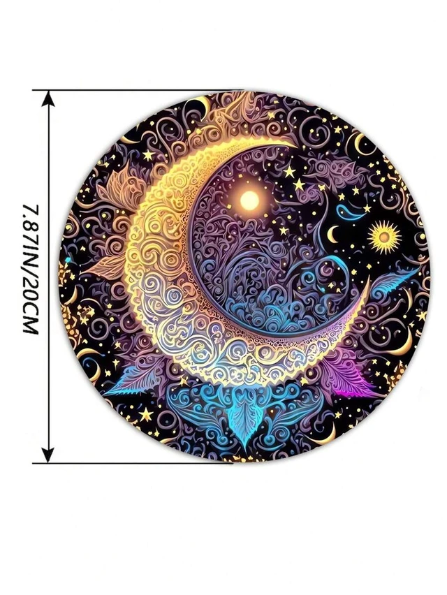 Alt view image 6 of 7 - Bks Round Mouse Pad, High-Quality Lycra Cloth Surface, Thick Customizable Design, Washable Non-Slip Rubber Base for Wireless Computer